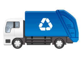 Garbage truck isolated on a white background, vector illustration.